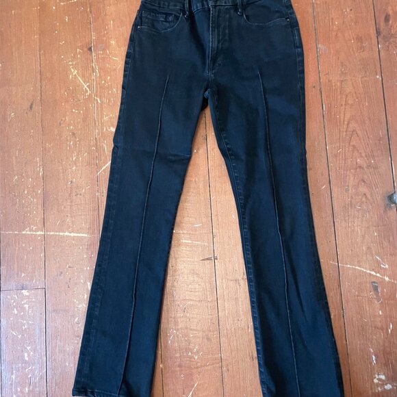 FRAME Denim LE MINI BOOT Pintuck in Noir cotton blend stone washed black size 27 - Picture 2 of 5